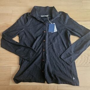 Twothirds Brand Dark Gray Button-Up Cardigan